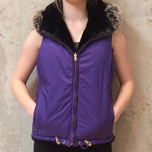 Obermeyer Womens Reversible Faux Fur Hooded Vest